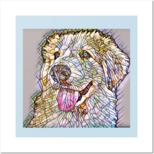 Great Pyrenees on Stained Glass Posters and Art